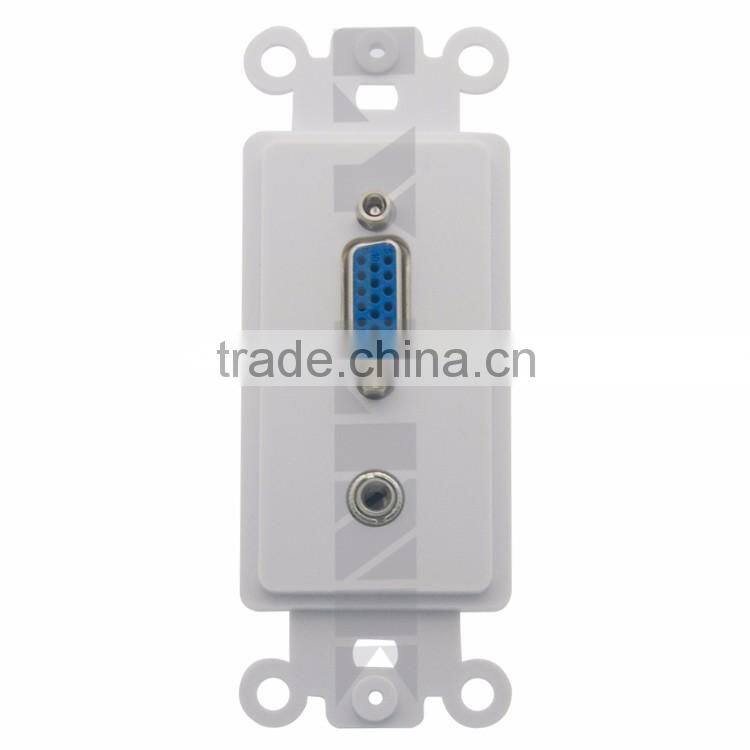 3.5mm stereo audio and VGA female to female Inner face plate wall plate