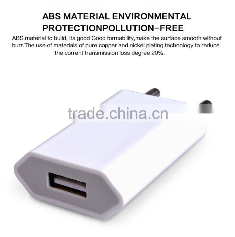 Promotional single port USB wall charger travel plug for mobile phone,tablet