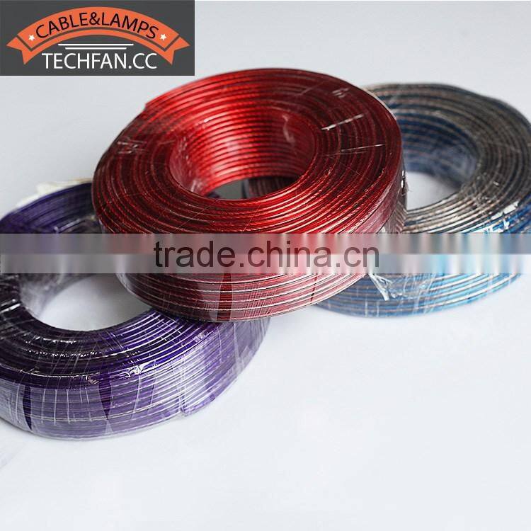 Frosted tined CCA 2x0.75mm2 speaker cable PVC jacket speaker wire