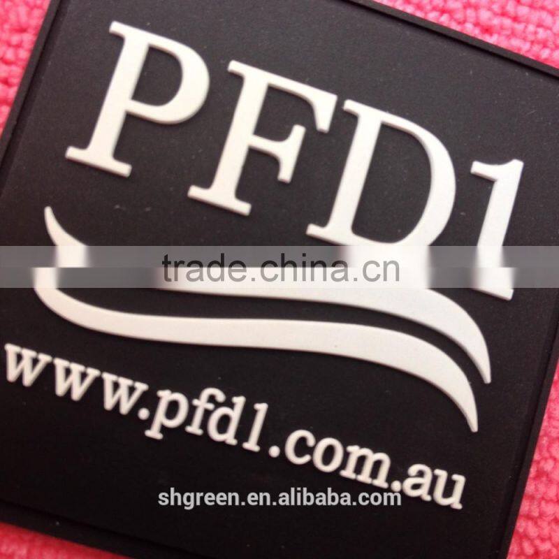 Australia embossed PVC rubber patch for canvas bag