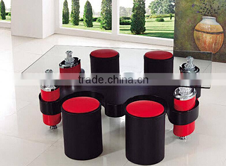 mdf glass table plastic fittings