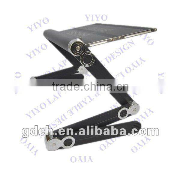 Personal articulate adjustable laptop table desk with dissipating holes