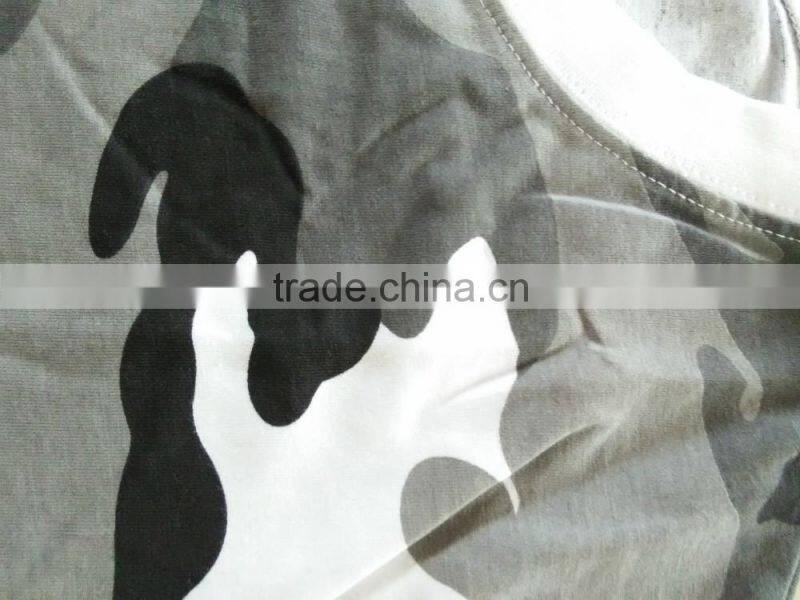 OEM 60% cotton 40% polyester jersey grey camouflage military plain T shirt