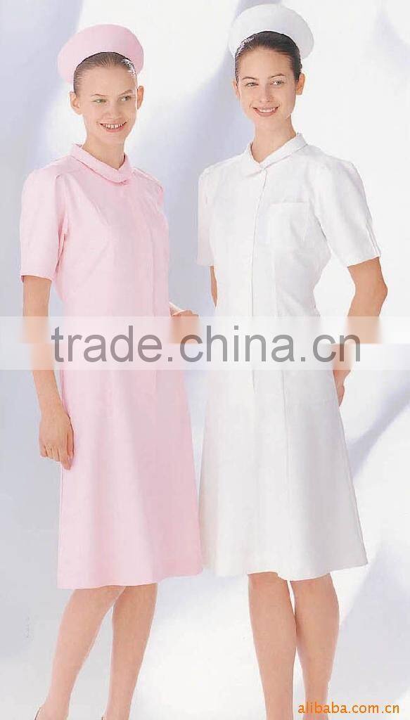 Designs Women's Scrubs Bravo 5 Pocket turn over collar shirt and pant white sets