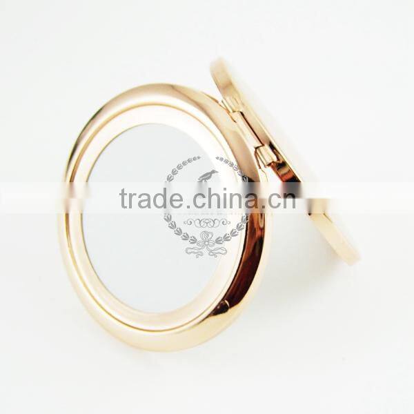 58mm setting size metal vintage rose gold round blank compact double side pocket mirror bezels tray with cabochon 1991008
