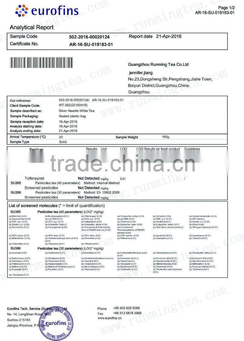 100% Natural Silver Needle White Tea Fields And Select Tea