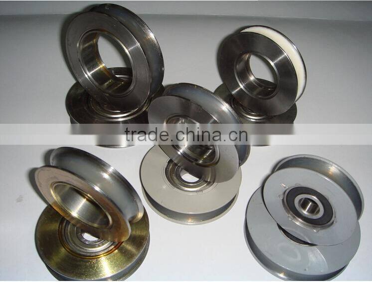 Urethane rubber coat stainless steel door hanger roller for lift