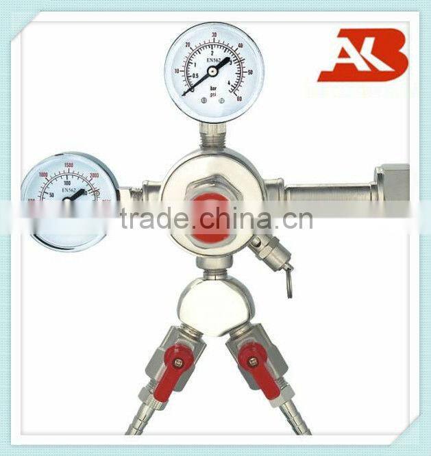 CE Certificate CO2 carbon dioxide gas pressure regulator with double meter