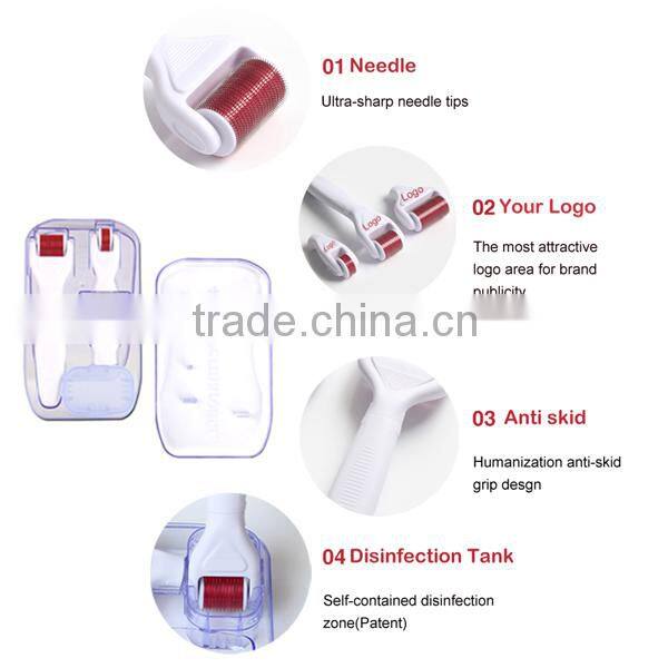 Luxury Titanium Micro Needle 4 in 1 Derma Skin Roller 0.5mm For Acne,Derma Wrinkles,Scar,Body Slimming