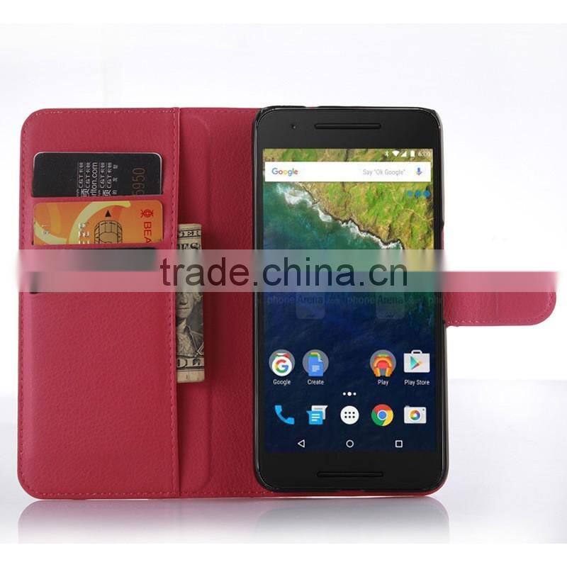 Quality COW SKIN TEXTURE Soft Wallet Stand PU Leather Case For HUAWEI NEXUS 6P angler FLIP LEATHER CASE