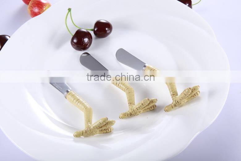 Cute creram polyresin head spoon, spoon rest, cutlery with long handle