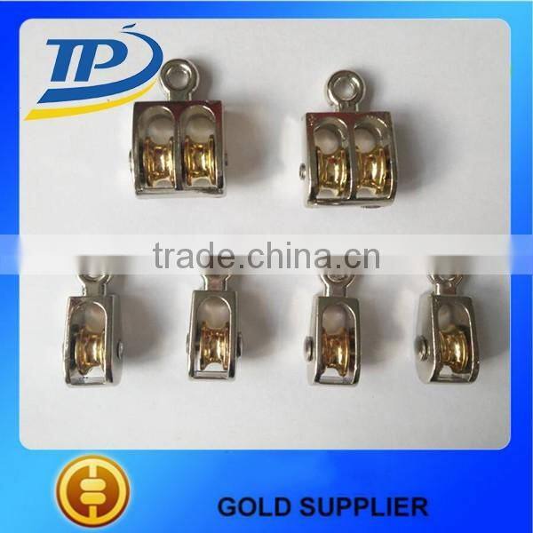 High Quality Zinc Alloy Small Fixed Single Metal Pulley and Double Pulley