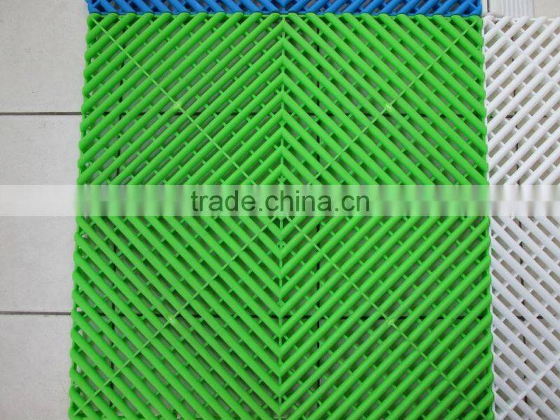 2016 new anti slip water draining pvc garage mat floor