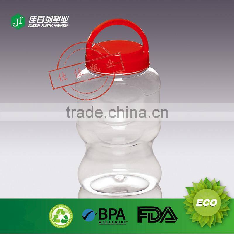 food grade clear dry food candy 1 litre plastic bottle with handle