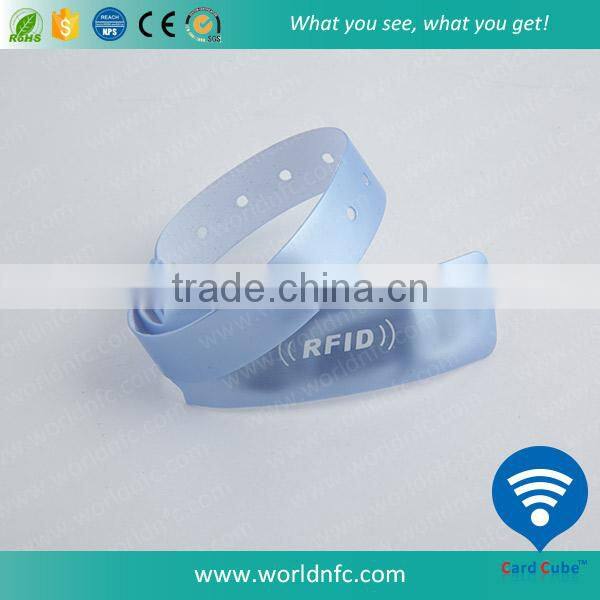 One Time Use Waterproof NFC PVC Wristband for E-payment