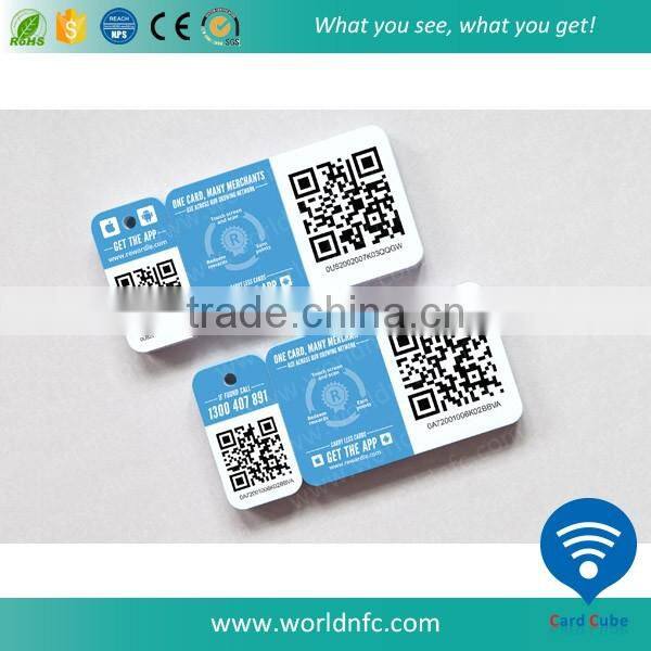 Customized Printing Membership Loyalty Plastic Key Tag with Barcode Available