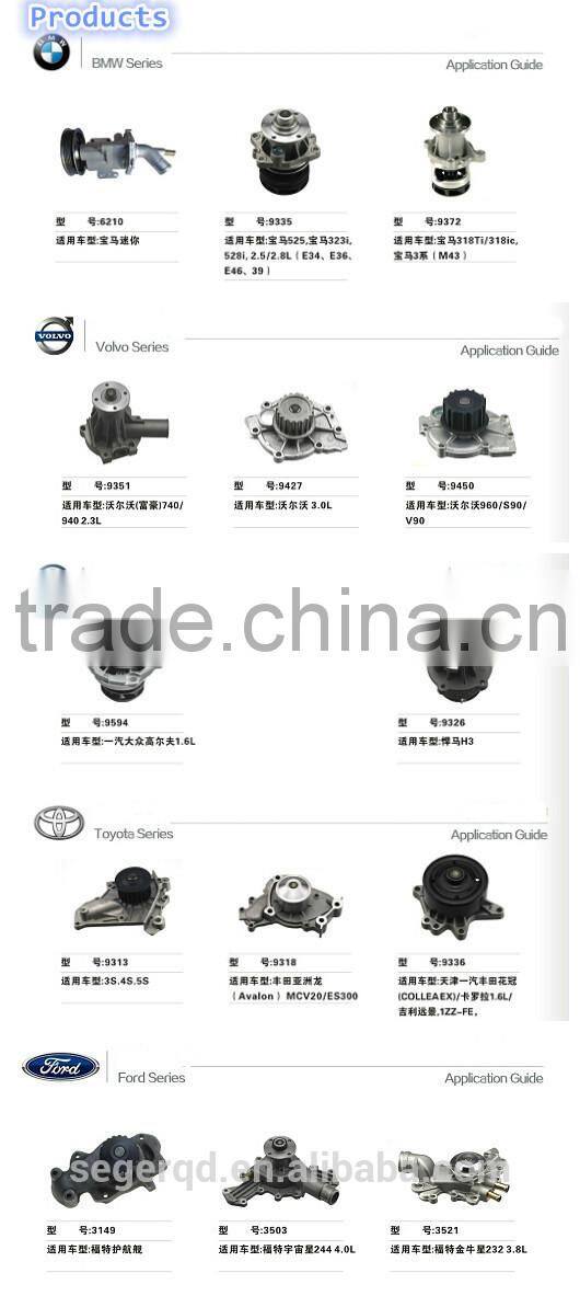 300 Kinds for Most Cars Auto Water Pump