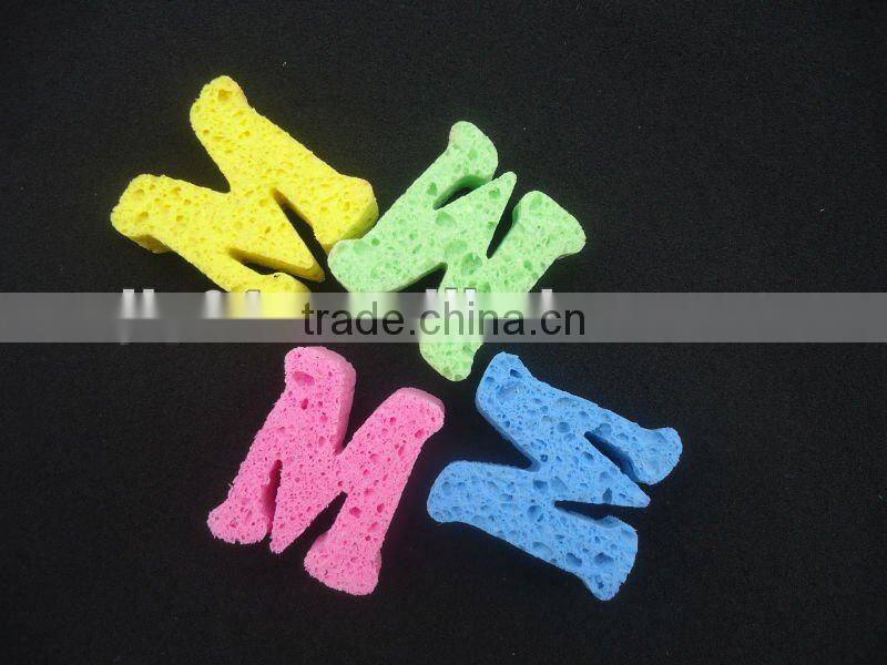 soft cellulose letter shaped bath sponge