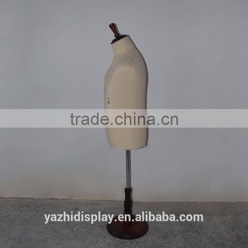 Worn out fabric upper body retro man tailor mannequin display