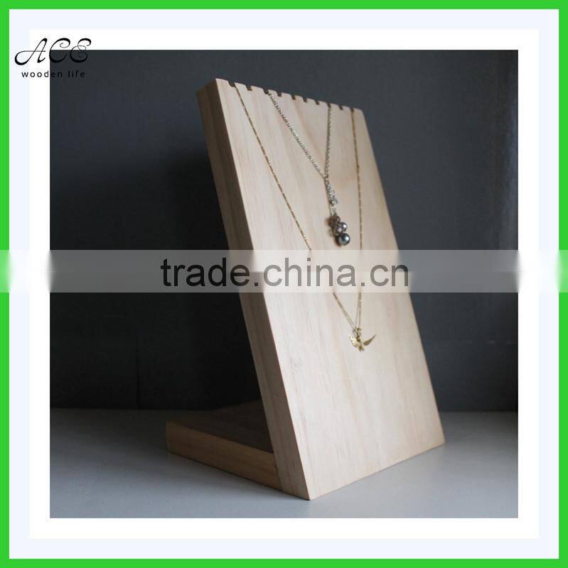 Wooden necklace display rack