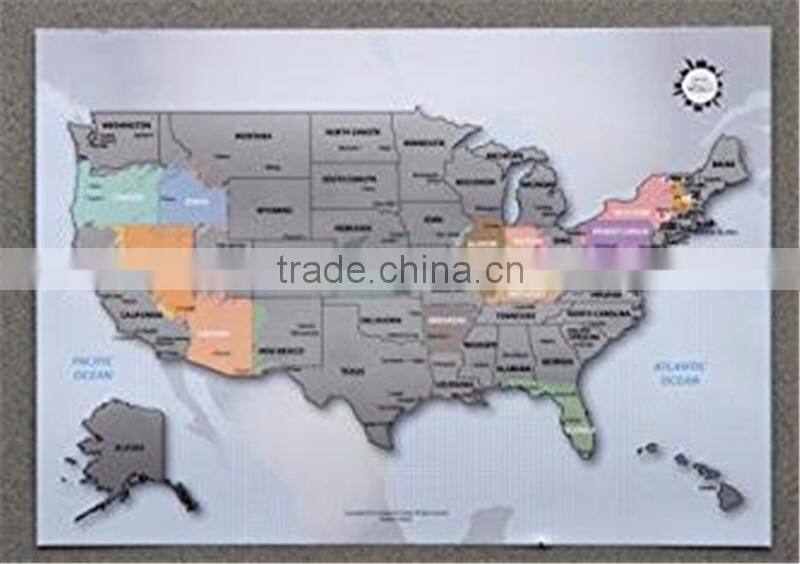 Personalized Scratch-off Us Map the United States of America A4 Size Poster Travel Silver Layer
