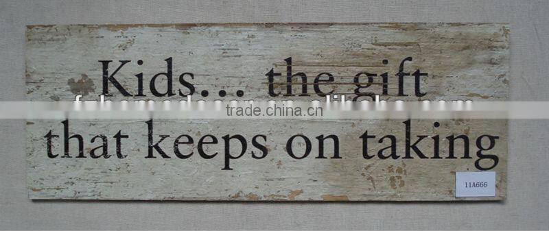 Vintage wall hanging sign board designs with printing letters