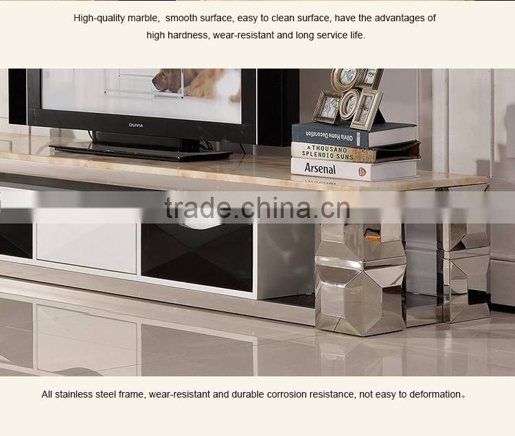 E377 Living Room Furniture Modern Corner White Lcd TV Floor Stand