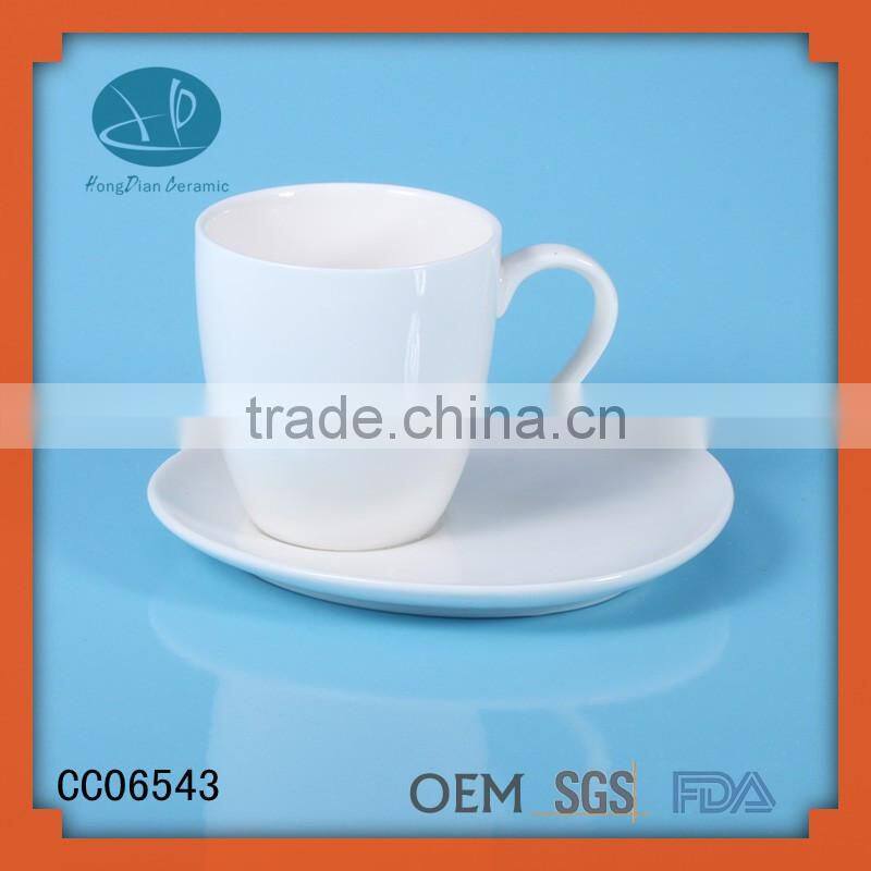 promotional custom logo white ceramic mug,Eco-Friendly Feature and Cups & Saucers Drinkware Type coffe cups and plate