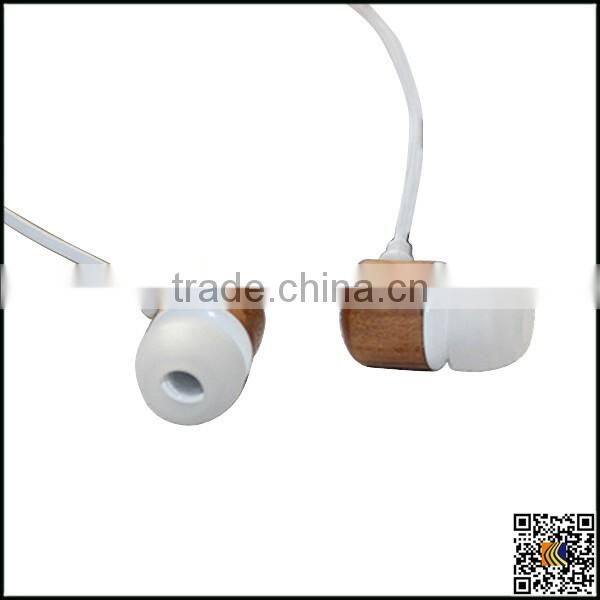 Cherry wood-ear remote control headphones wire (white),Cherry wood earphone
