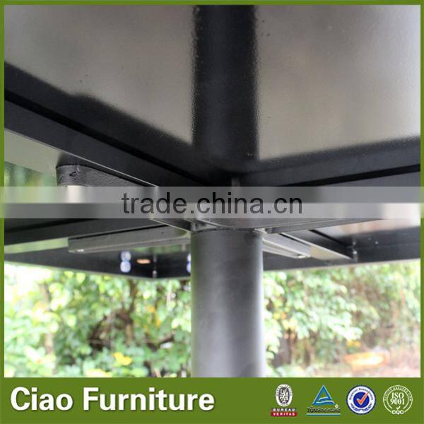 Square black oil glass dining table