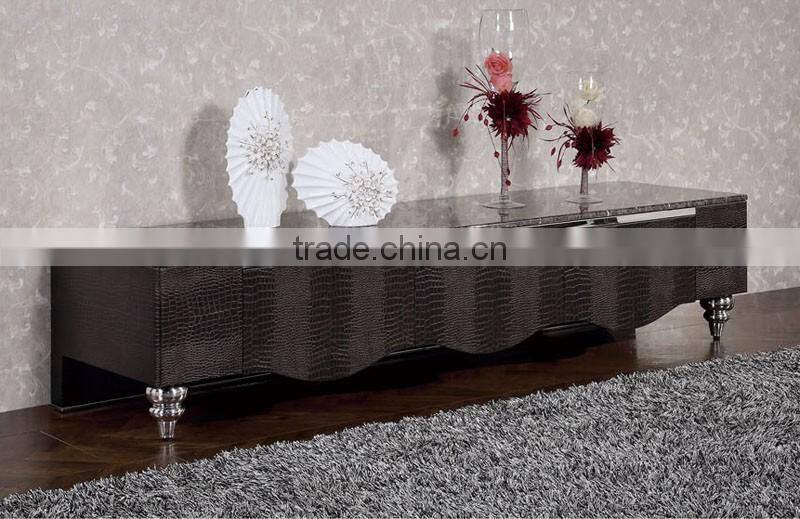 mdf cabinets tv set/wall unit with stainless steel base for hotel/living room furniture E126