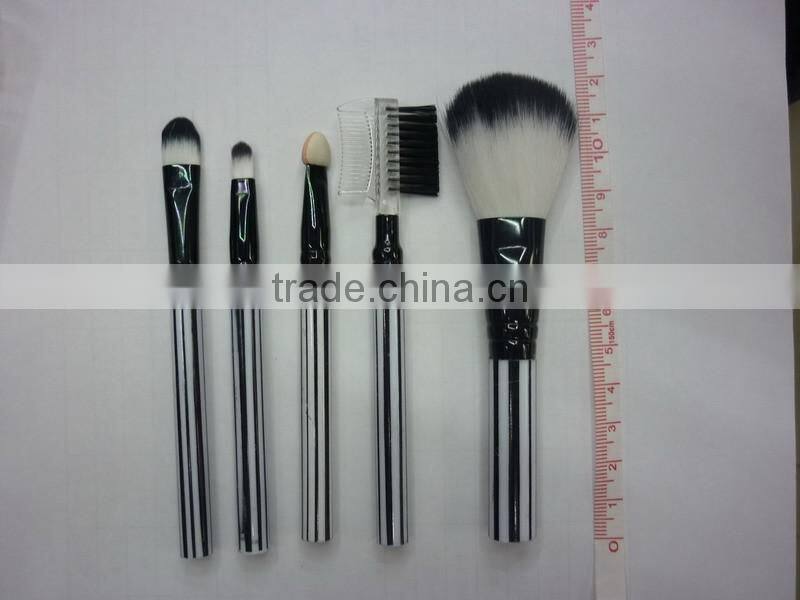 cheap synthetic hair professional make up brush set zebra-stripe handle brushes