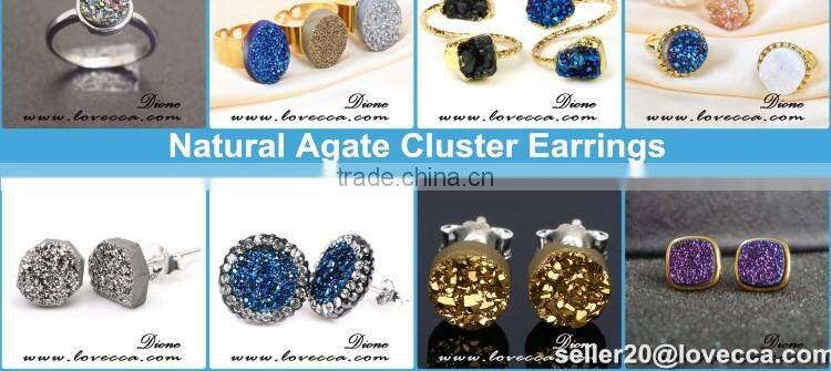 2017 Fashion Natural Crystal Quartz Stone Agate Druzy Triangle Pendant Drusy Druzy Pendant