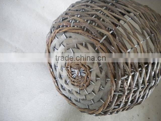 Cheap cost set of 2 woven wicker flower pots