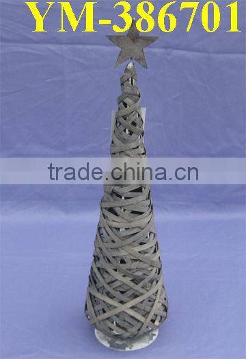 Decorative wicker tree table top christmas trees decorated