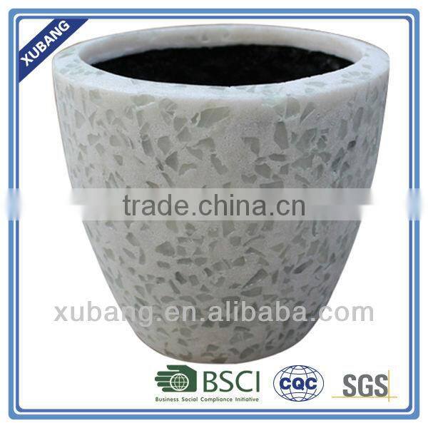 S3640 Outdoor Natural Stone Look Fiber Glass Flower Pot