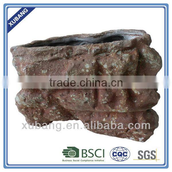 rock flower pots artificial rusty finish planter wholesale