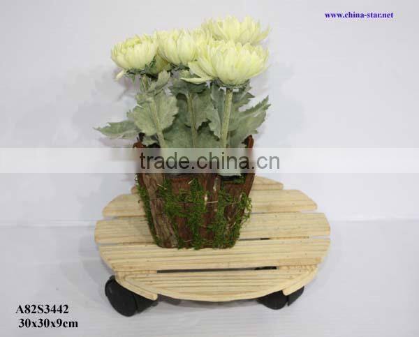 square wooden flower trolley