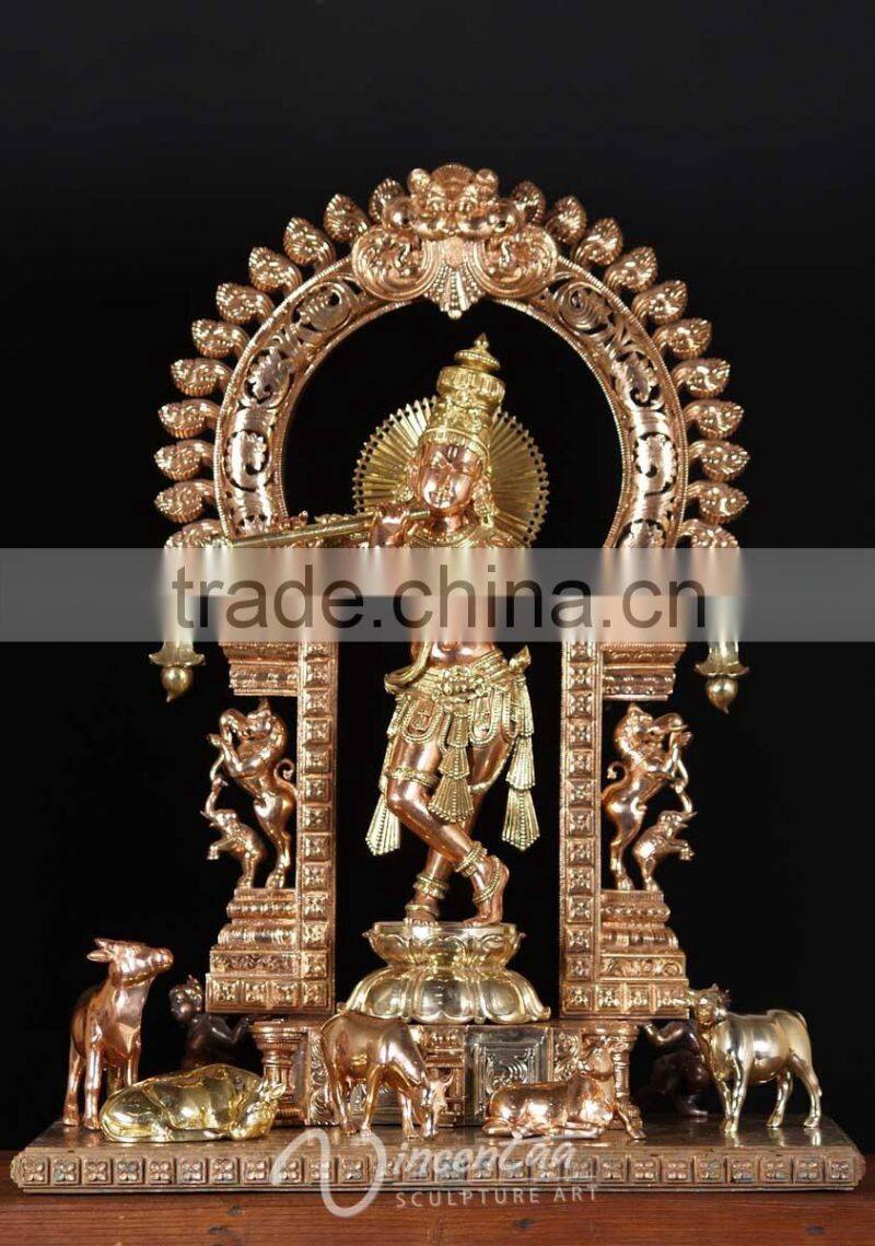 Indoor decoration religious style brass fengshui indonesian statues for sale