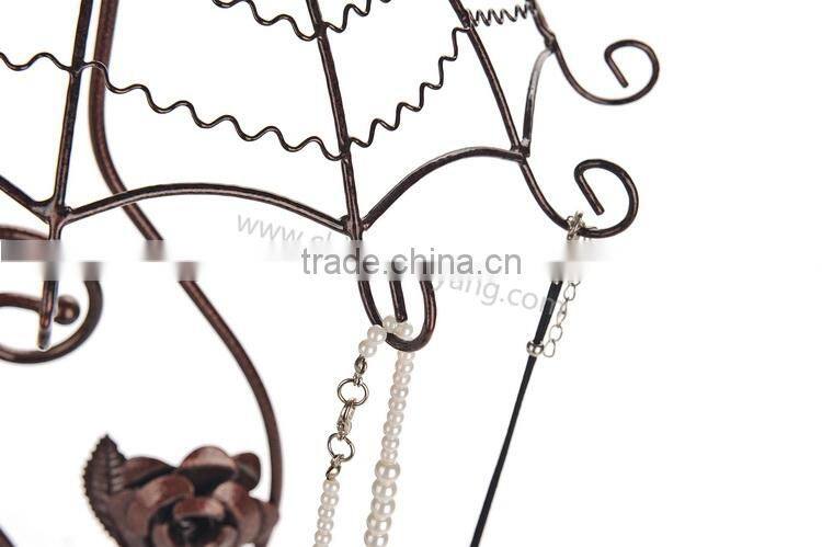 Flower umbrella shape metal jewelry display stand for earring