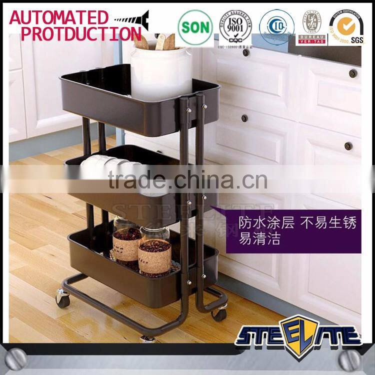 Stainless steel rolling kitchen trolley cart with wheels