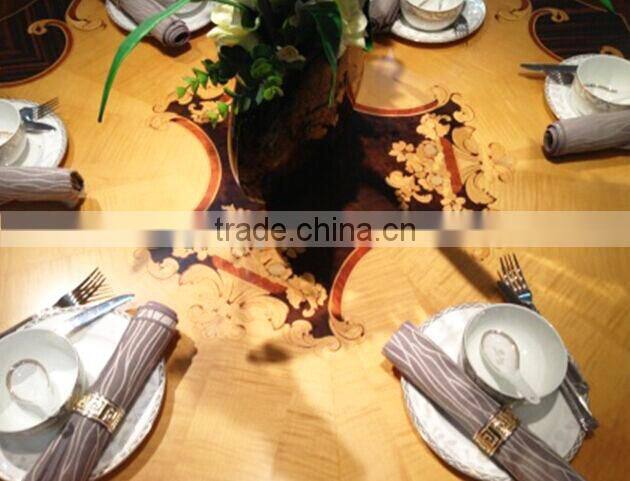 Elegant Stylish French Baroque Design Solid Wood Carving Floral Oval Coffee Table with Marquetry Inaly Table Top BF12-03284d