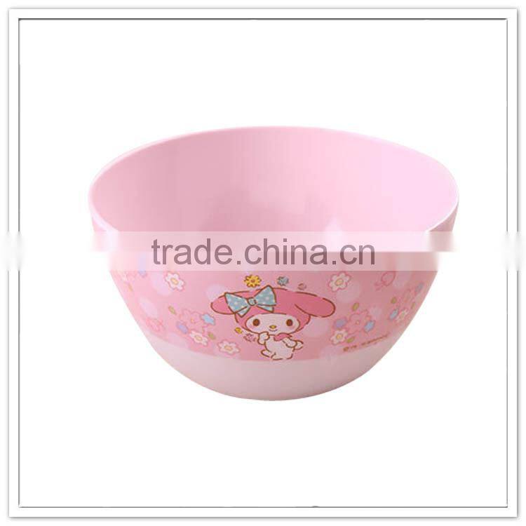 Sale price SGS cartoon print children use pink color clear plastic bowls