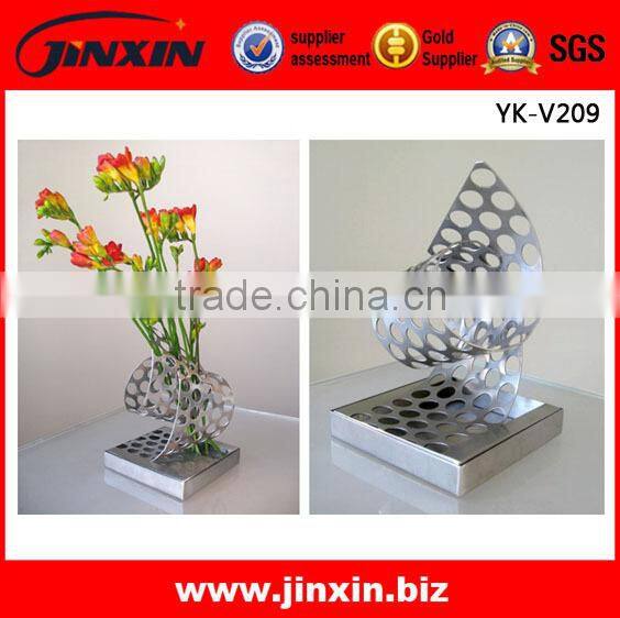 Customized Modern Stainless Steel Floor Decorative Art Large Flower Vases