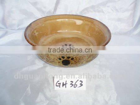 2012 USA hot sale round dolomite Ceramic Pet Feeder with bone printing