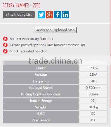 MODEL 2750 RONIX ROTARY HAMMER 50MM