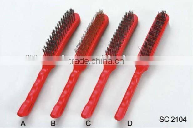 Plastic handle brass wire bbq brush