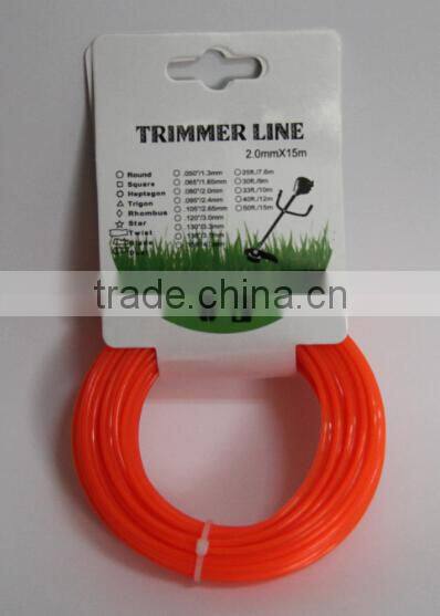 specialty produce brush cutter nylon trimmer line/ Factory direct sales/2.0X15metre