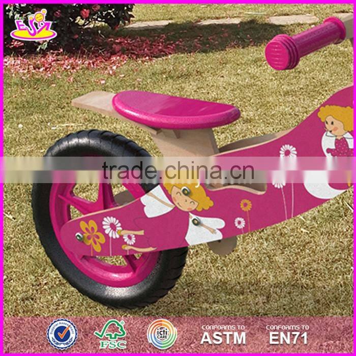 2017 New design original work wooden girls balance bike for toddlers W16C173