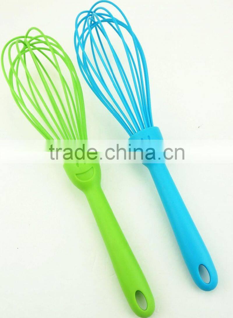13012 8 wires silicone kitchenware egg whisk with pp handle